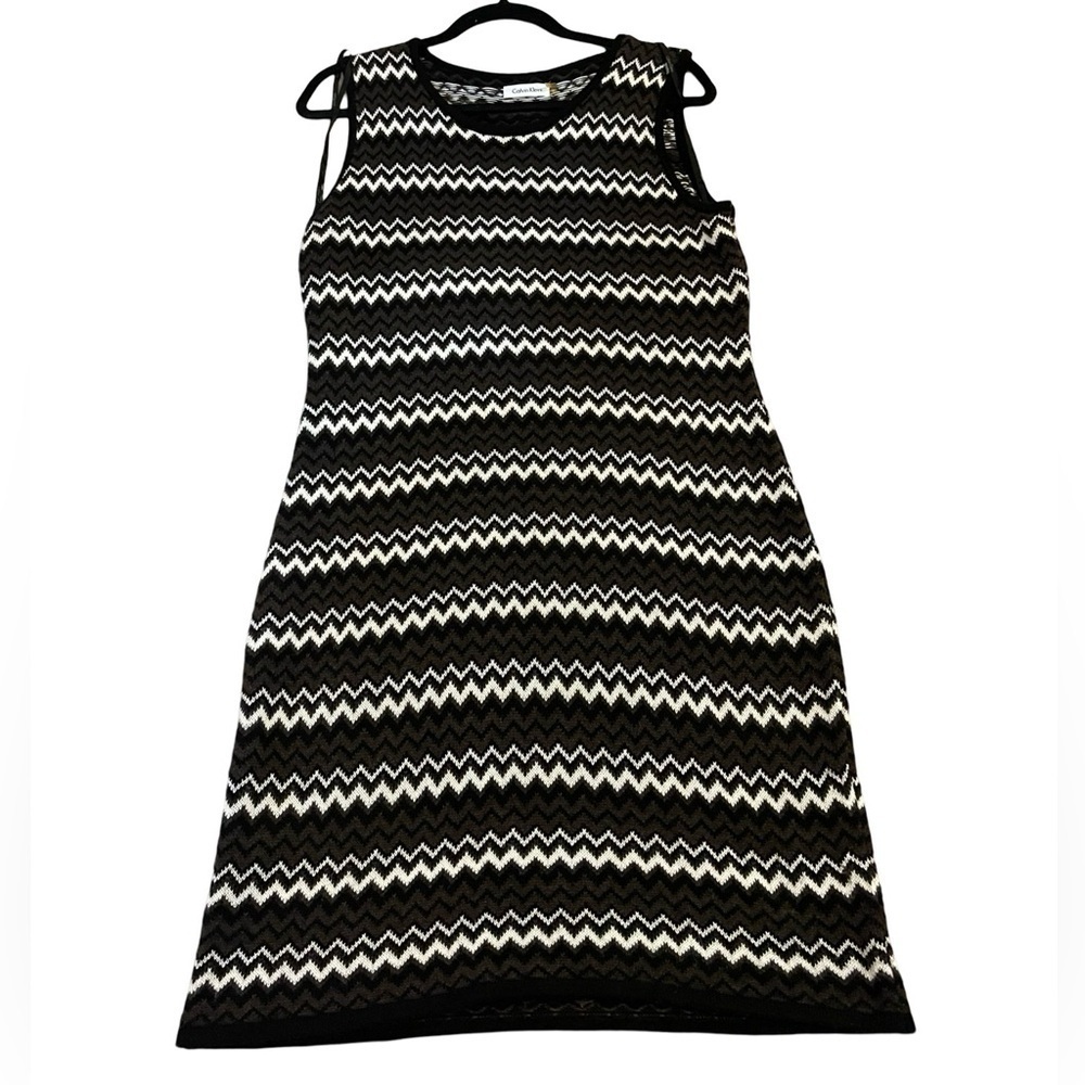 Calvin Klein Chevron Bodycon Sleeveless Dress Size Large